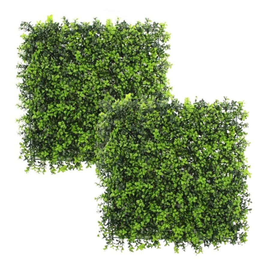 Kit com 2 Painéis Verticais de Buchinho Muro Inglês 50x50cm Transforme seu espaço com este kit de painéis verticais de buchinho, ideal para decoração de jardins, varandas ou interiores. Cada painel mede 50x50cm e apresenta um design elegante e natural, simulando um muro inglês verdejante. Fácil de instalar e manter, oferece um toque de frescor e sofisticação, criando um ambiente acolhedor e harmonioso. Perfeito para quem busca praticidade e beleza na decoração.